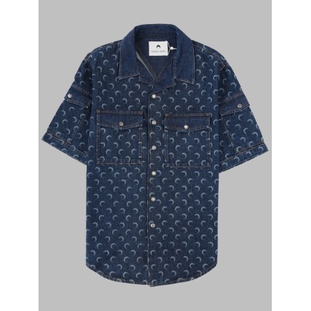 CAMICIA IN DENIM CON STAMPA ALL OVER