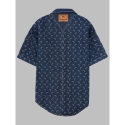 CAMICIA IN DENIM CON STAMPA ALL OVER