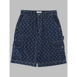 SHORTS IN DENIM CON STAMPA ALL OVER