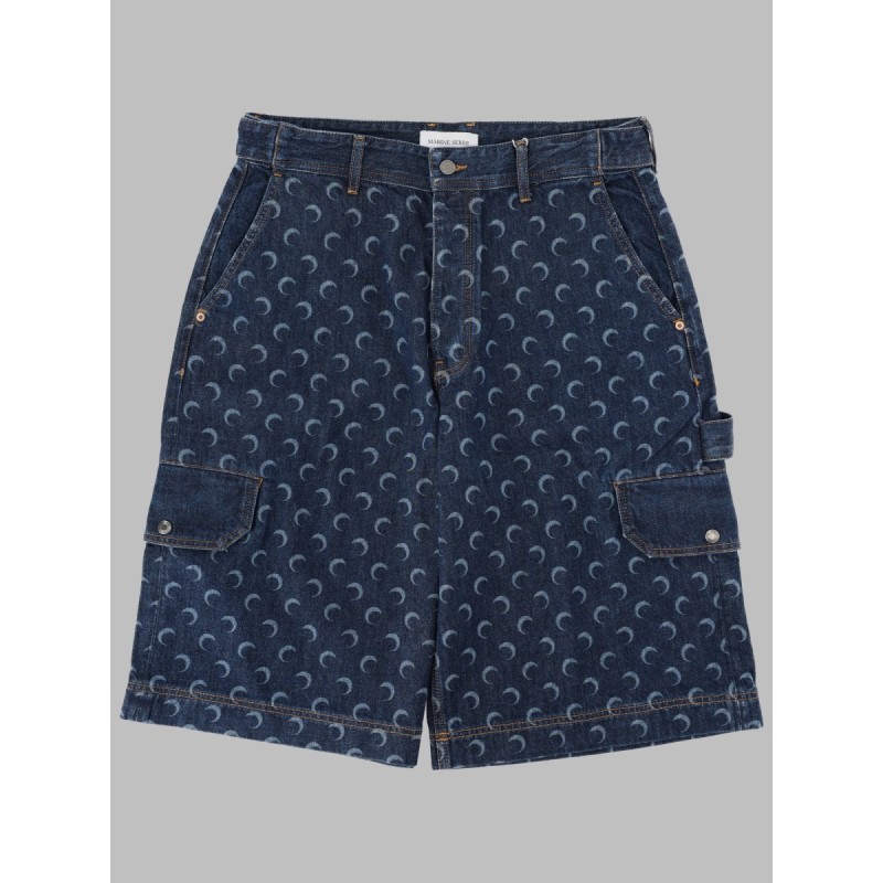 SHORTS IN DENIM CON STAMPA ALL OVER