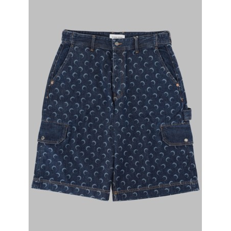 SHORTS IN DENIM CON STAMPA ALL OVER