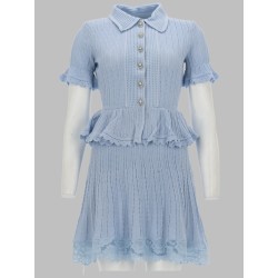 MINI ABITO IN MAGLIA TRAFORATA