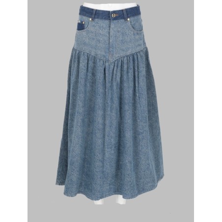 GONNA IN DENIM PATCHWORK