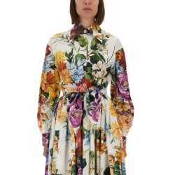 FLOWER BOUQUET PRINT POPLIN SHIRT
