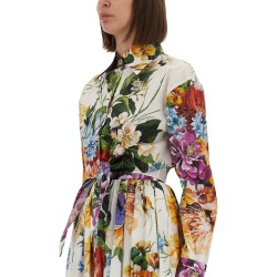 FLOWER BOUQUET PRINT POPLIN SHIRT