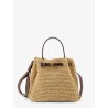 Romy raffia and leather bucket bag