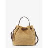 Romy raffia and leather bucket bag