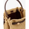 Romy raffia and leather bucket bag