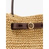 Romy raffia and leather bucket bag