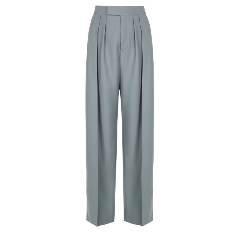 PANTALONE A SIGARETTA SARTORIALE IN GABARDINE DI LANA