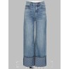 JEANS A GAMBA DRITTA CON RISVOLTO A CONTRASTO