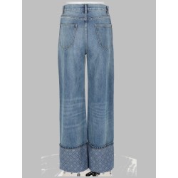 JEANS A GAMBA DRITTA CON RISVOLTO A CONTRASTO