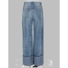JEANS A GAMBA DRITTA CON RISVOLTO A CONTRASTO