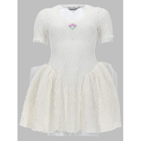 MINI ABITO SVASATO IN MAGLIA TRAFORATA
