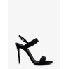 Satin sandals with all-over rhinestones