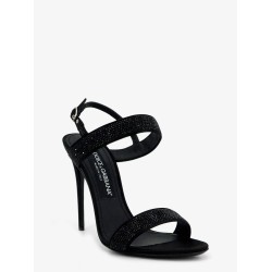 Satin sandals with all-over rhinestones