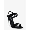 Satin sandals with all-over rhinestones