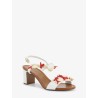 Leather sandals with sea coral details