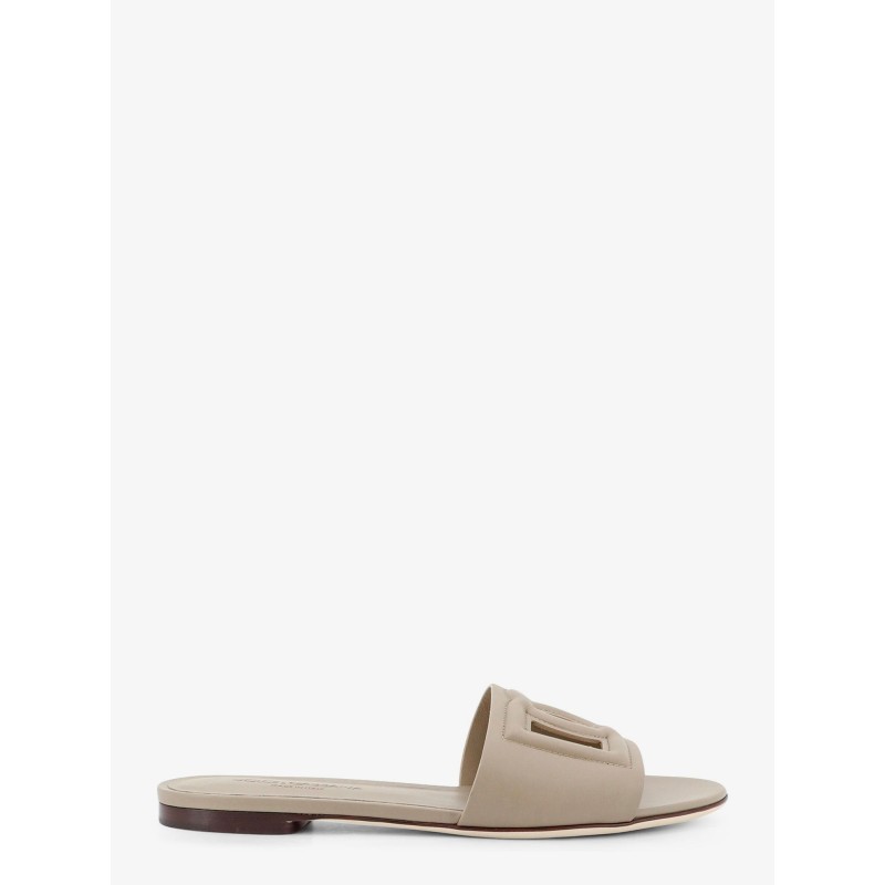 Leather sandals with DG Millennials logo