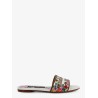 Canvas sandals with all-over embroidery