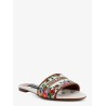 Canvas sandals with all-over embroidery