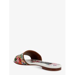 Canvas sandals with all-over embroidery