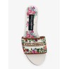 Canvas sandals with all-over embroidery