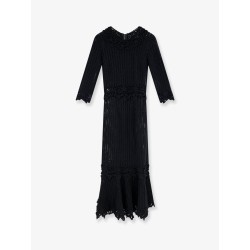 Crochet fabric long dress