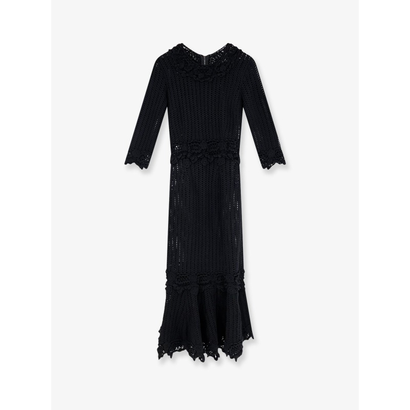 Crochet fabric long dress