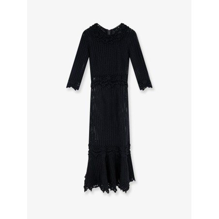 Crochet fabric long dress