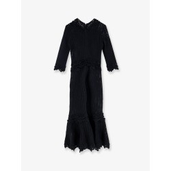 Crochet fabric long dress