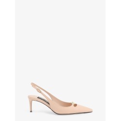 Leather pumps with metal DG logo