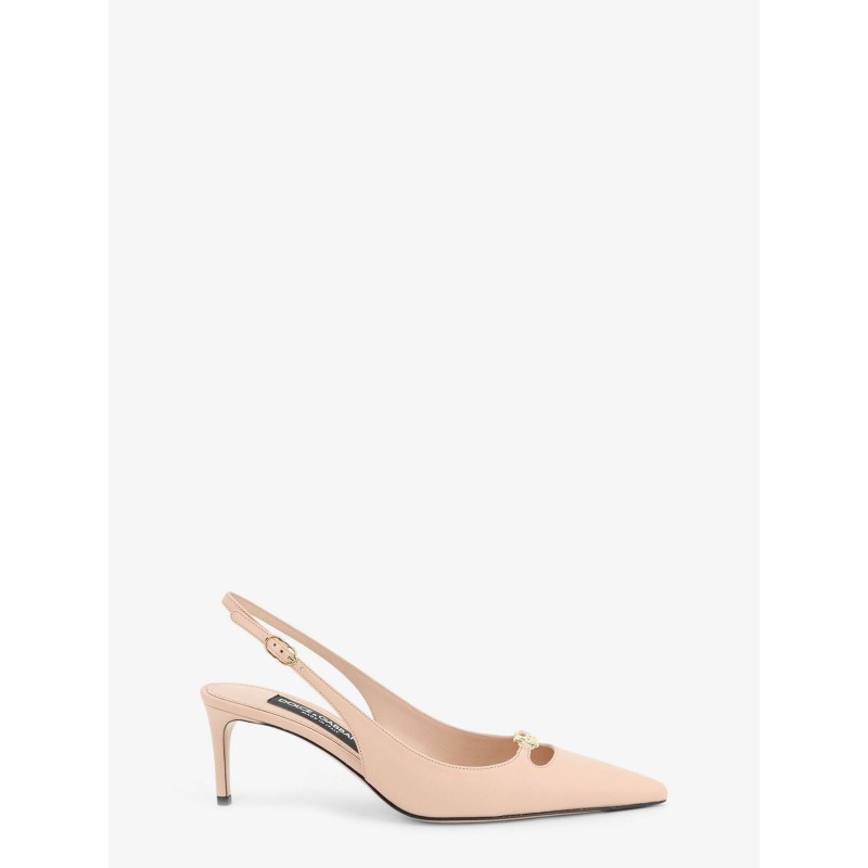 Leather pumps with metal DG logo