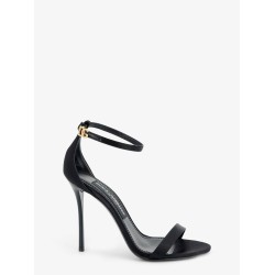 Satin sandals with metal DG logo