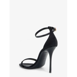 Satin sandals with metal DG logo