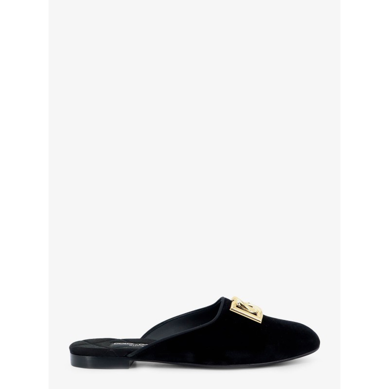 Velvet sabot with metal DG logo