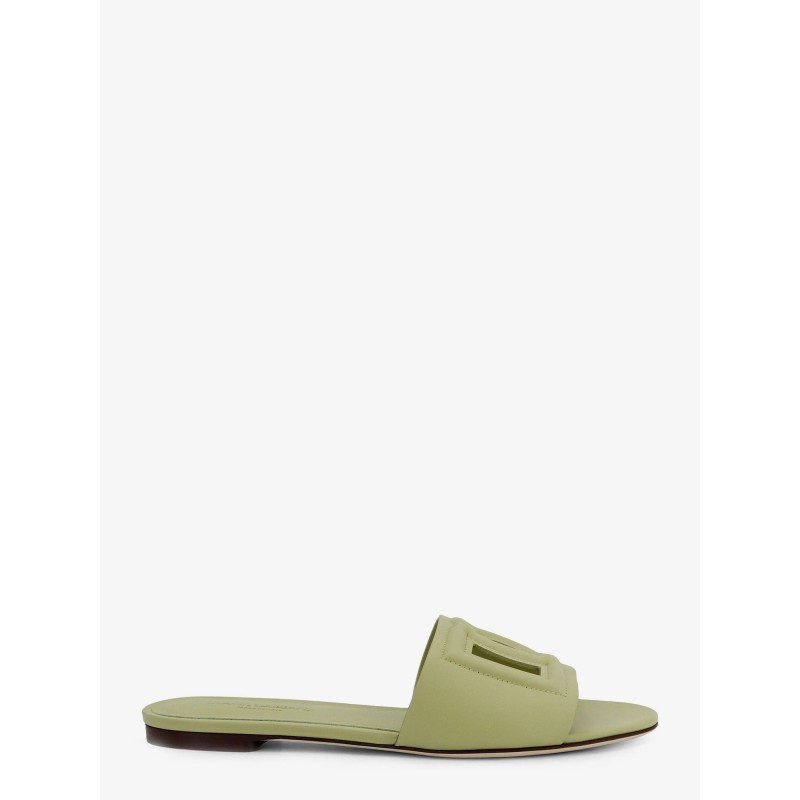 Leather sandals with DG Millennials logo