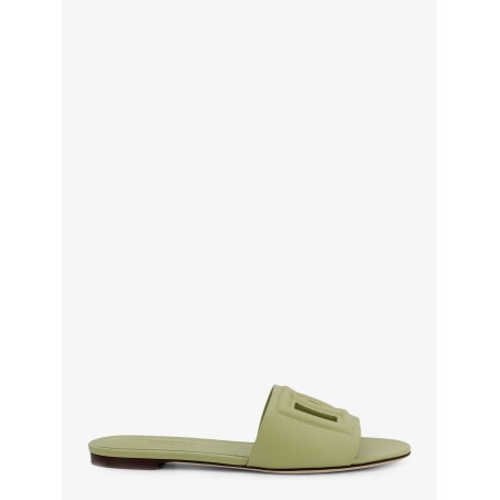 Leather sandals with DG Millennials logo