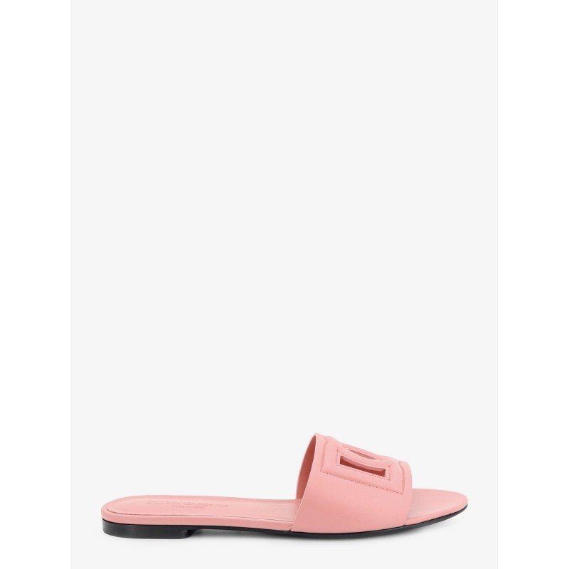 Leather sandals with DG Millennials logo