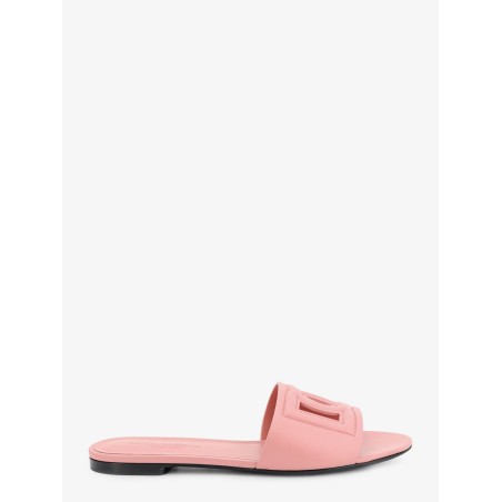 Leather sandals with DG Millennials logo