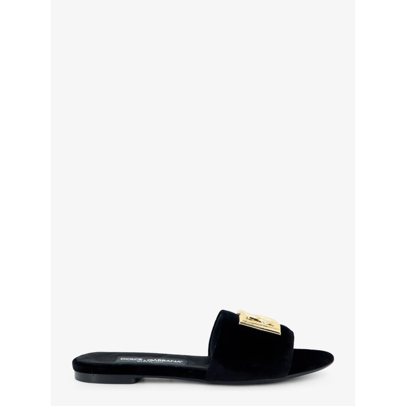 Velvet sandals with DG logo on the front