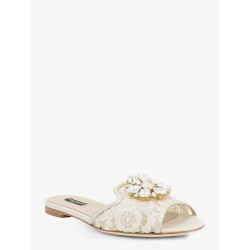 Rainbow lurex lace sandals