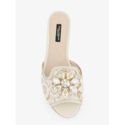 Rainbow lurex lace sandals