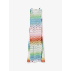 Long Cover Up viscose and metallic fiber dress