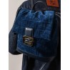 Denim backpack with flocked FF detail