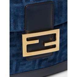 Denim backpack with flocked FF detail