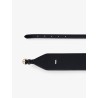 Maxi leather belt with metal buckle