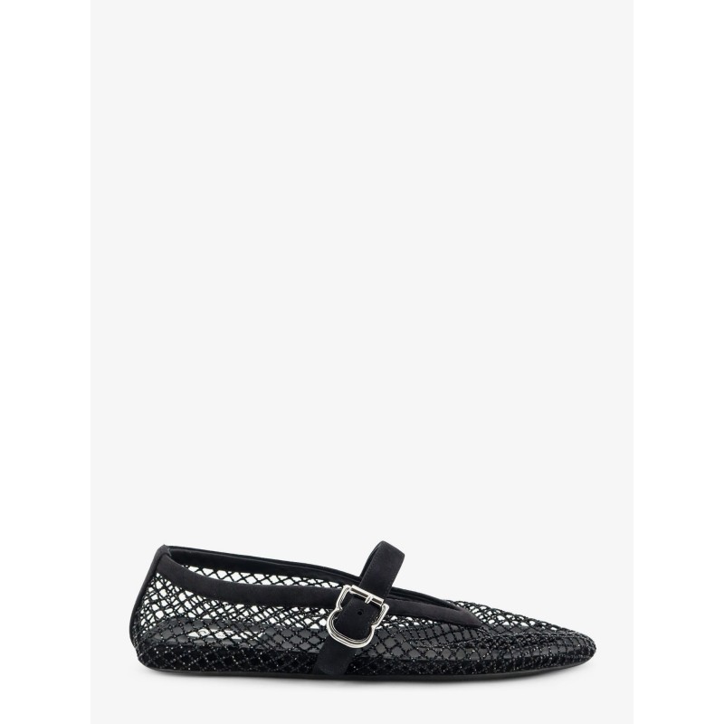 Flat mesh ballet flats with rhinestone detail