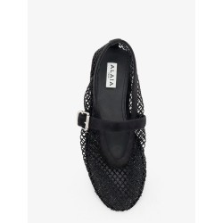 Flat mesh ballet flats with rhinestone detail