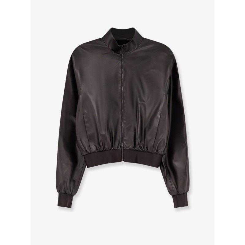 Soft nappa leather bomber jacket